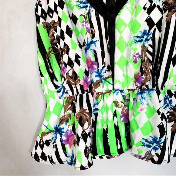 Nwot • Chelsea • Mesh Insert Peplum Top - Picture 3 of 6